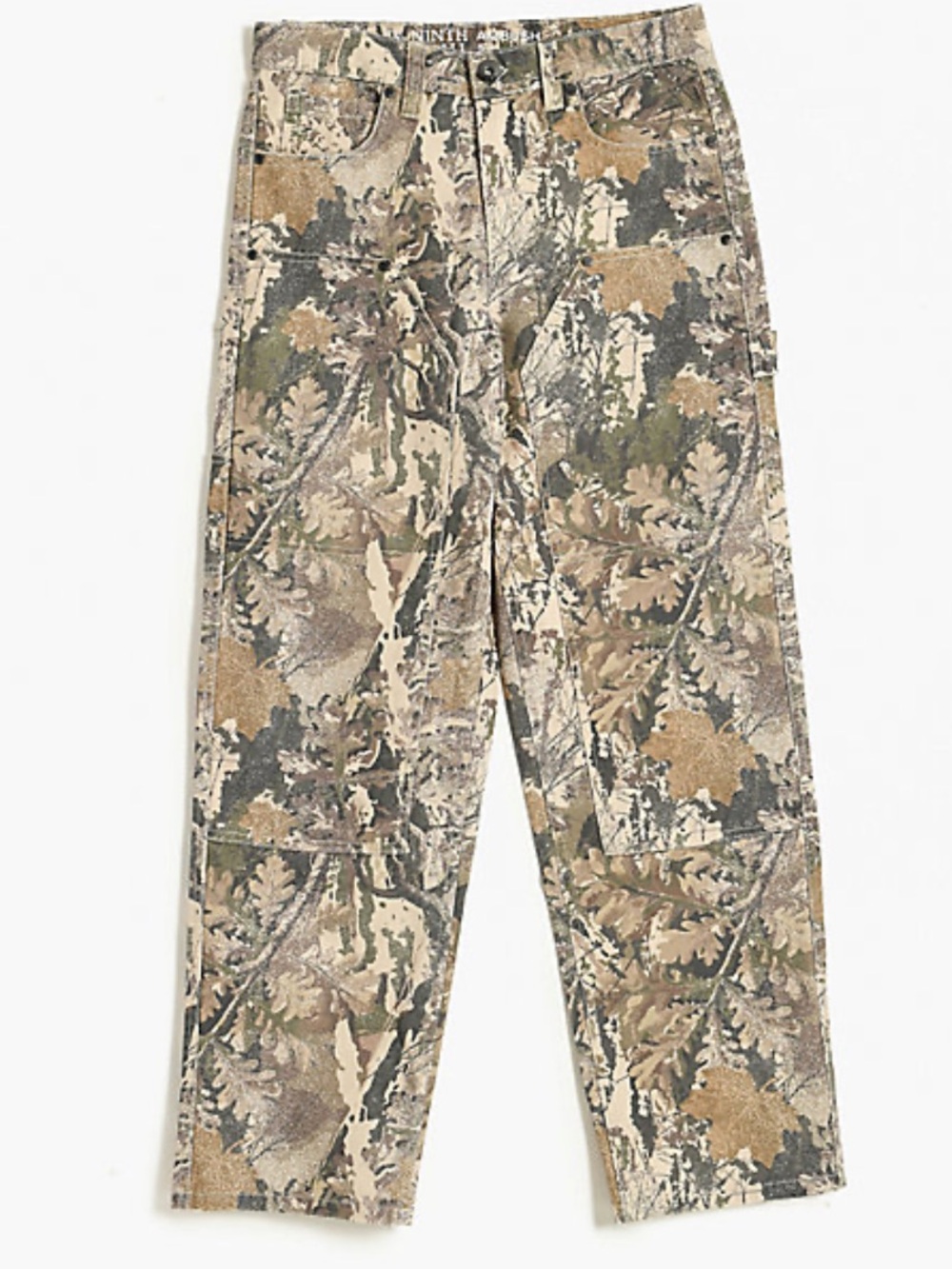 Ninth Hall Kids Hammer Man Camo Loose Fit Carpenter Pants - Olive Tan